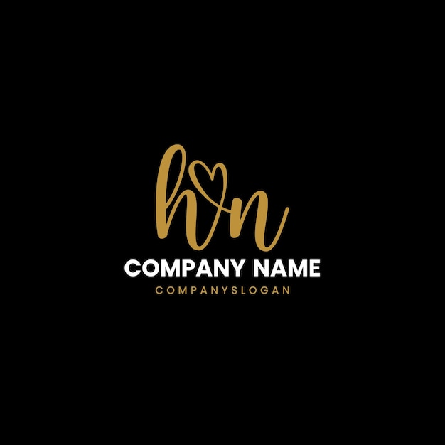Plik wektorowy początkowy projekt logo hn