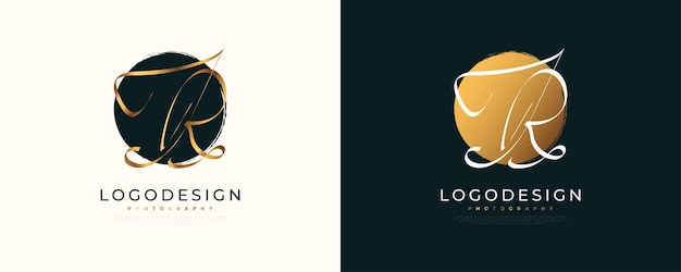 Początkowy Projekt Logo Jr Z Eleganckim I Minimalistycznym Stylem Pisma Ręcznego Początkowy Projekt Logo J I R Na ślub Butik Z Biżuterią Modową I Tożsamość Marki Biznesowej