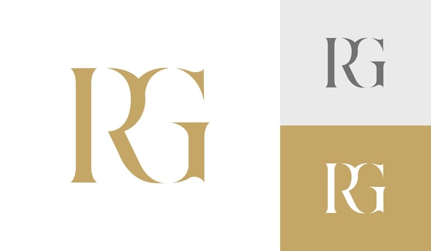 Początkowy Projekt Logo Monogramu Litery Rg