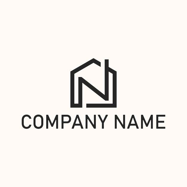Plik wektorowy początkowy projekt logo n home. logo firmy zajmującej się nieruchomościami