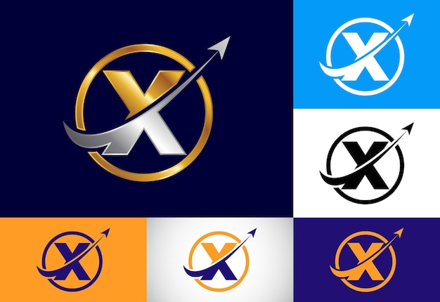 Początkowy Projekt Symbolu Alfabetu Monogramu X Połączony Ze Strzałką Koncepcja Logo Finansowego Lub Sukcesu Logo Czcionki Logo Dla Księgowości I Tożsamości Firmy