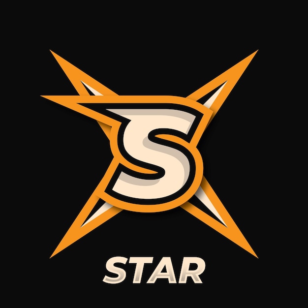 Początkowy S Prosty Element Projektu Logo E-sportu Logo Gracza Ikona Gwiazdy Miecz Logo Gracza Shuriken
