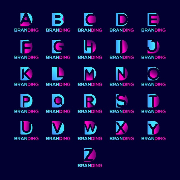 Plik wektorowy początkowy zestaw projektów logo alfabetu.