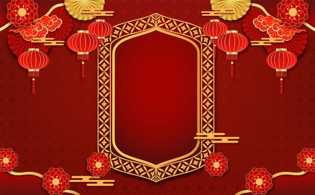 Pocztówka Dla Szczęśliwego Chińskiego Nowego Roku Chińskiego Tradycyjnego Chińskiego Tła Wektora