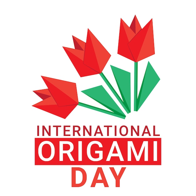 Pocztówka Z Okazji Międzynarodowego Dnia Origami Kwiat Cięty Z Papieru