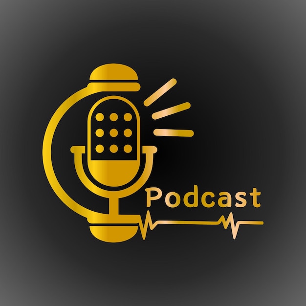 PODCAST LOGO AUDIO ZŁOTY KOLOR