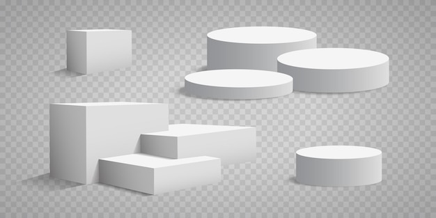 Podium na przezroczystym tle 3d cokole ilustracji wektorowych