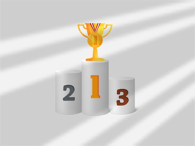 Podium Winner Trophy dzień doceniania pracowników z wektorem elementów ikony i logo