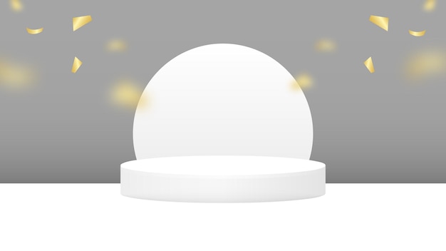 Podium z tłem konfetti