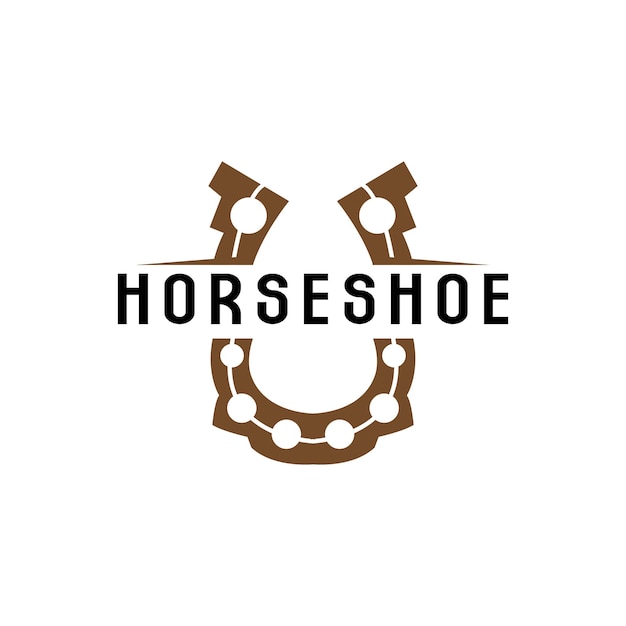Plik wektorowy podkowa logo kowboj konia wektor ikona projektu symbol szablonu