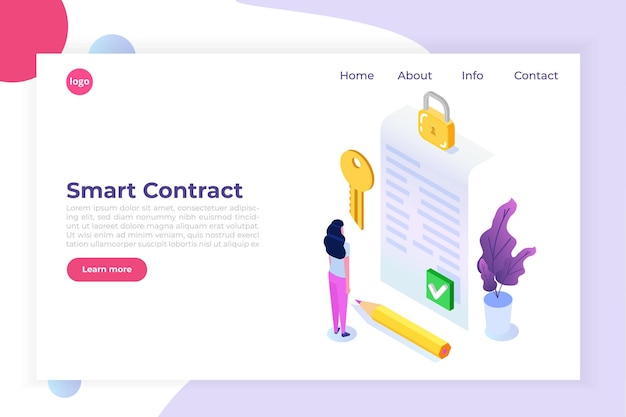Podpis cyfrowy Elektroniczna inteligentna umowa Landingpage