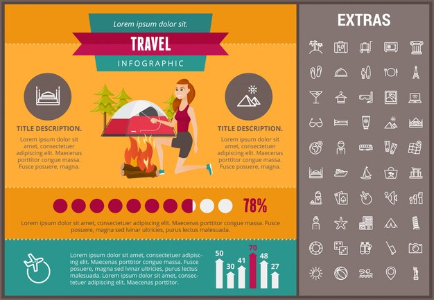 Podróż Infographic Szablon, Elementy I Ikony