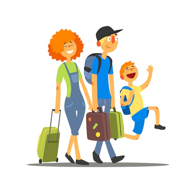 Podróżująca Rodzina Jedzie Na Wakacje