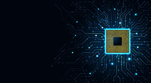 Podstawa płyty głównej, chip cyfrowy, płytka obwodowa Koncepcja futurystyczna Podstawa technologii wysokiej technologii