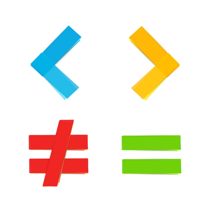 Wektor podstawowe symbole matematyczne są równe mniejszym