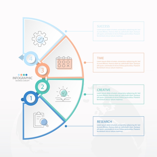 Podstawowy Szablon Infografiki Koła Z 6 Krokami