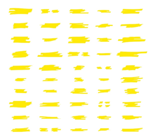 Podświetl linie pędzla Yellow Highlighter Marker Strokes