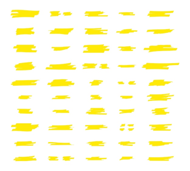 Podświetl Linie Pędzla Yellow Highlighter Marker Strokes