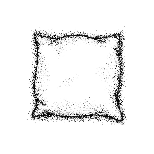 Plik wektorowy poduszka dotwork. ilustracja wektorowa ręcznie rysowane szkic. doodle czarny atrament.