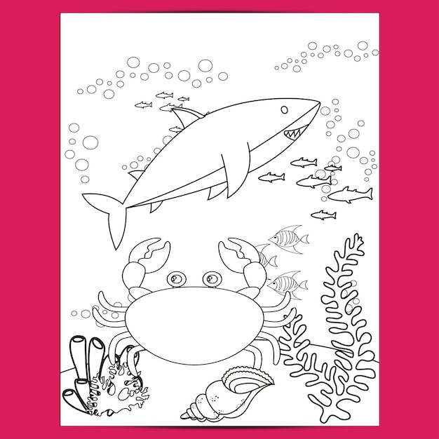 Podwodne Słodkie Zwierzęta Ryby Do Kolorowania
