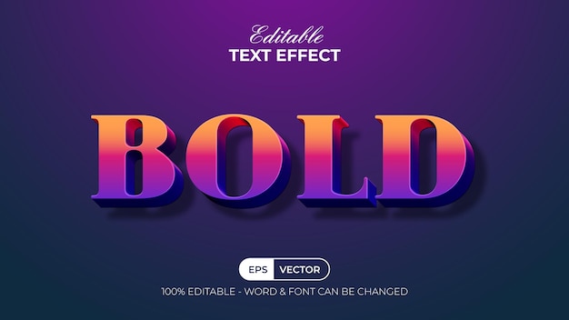 Plik wektorowy pogrubiony efekt tekstowy kolorowy styl edytowalny efekt tekstowy