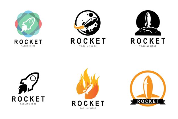 Pojazd do eksploracji kosmosu Rocket Logo Design