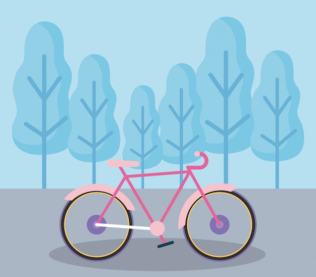 Pojazd rowerowy w ikonę na białym tle krajobraz