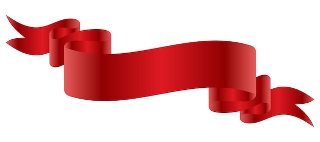 Pojedyncza czerwona wstążka transparent ilustracji wektorowych.