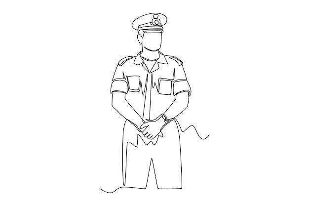 Pojedynczy jeden rysunek linii Armii Sił Powietrznych i Marynarki Wojennej Koncepcja wojskowa Ciągłe rysowanie linii projektowania graficznego ilustracji wektorowych