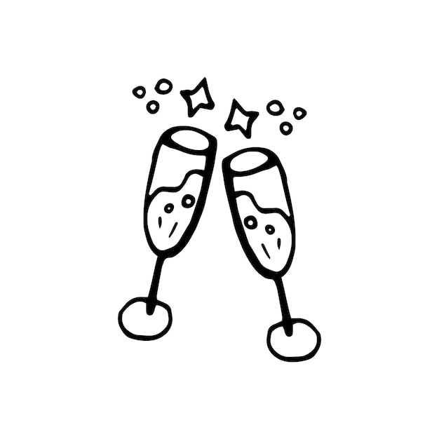 Pojedynczy ręcznie rysowane element nowego roku i Xmas Doodle ilustracji wektorowych Elementy zimowe