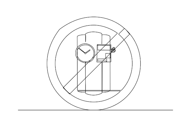 Pojedynczy Rysowanie Jednej Linii Stop Terroryzm Bomby Koncepcja Antyterrorystyczna Ciągłe Rysowanie Linii Projekt Graficzny Ilustracja Wektorowa