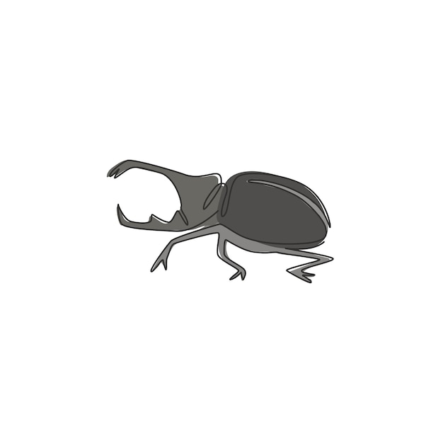 Plik wektorowy pojedynczy rysunek chrząszcza w jednej linii dla identyfikacji logo firmy kontroler szkodników dla owadów dla ikony szkodników