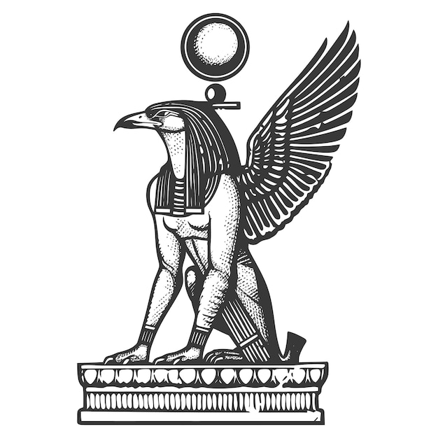 Plik wektorowy pojedynczy starożytny egipski hieroglif jeden symbol obraz przy użyciu starego stylu grawerowania