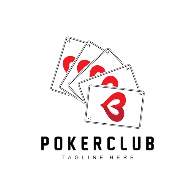 Poker Casino Card Logo Diamond Card Icon Hearts Spades As Gambling Game Poker Club Design