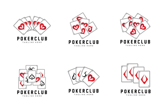 Poker Casino Card Logo Diamond Card Icon Hearts Spades As Gambling Game Poker Club Design