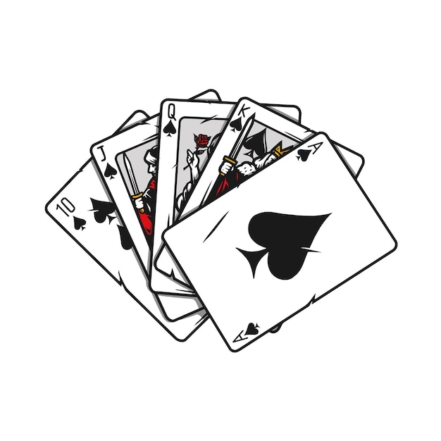 Plik wektorowy poker królewski pik