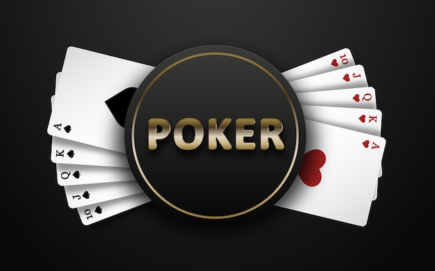 Plik wektorowy poker na czarnym tle i pokera królewskiego w kolorze kier i pik tło dla kasyna reklamy hazardu w pokera ilustracja wektorowa