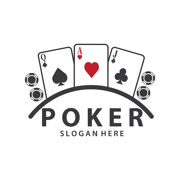 Pokera Karta Logo Wektor Gry Hazardowe Projekt Prosty Symbol Szablon Wektor Design