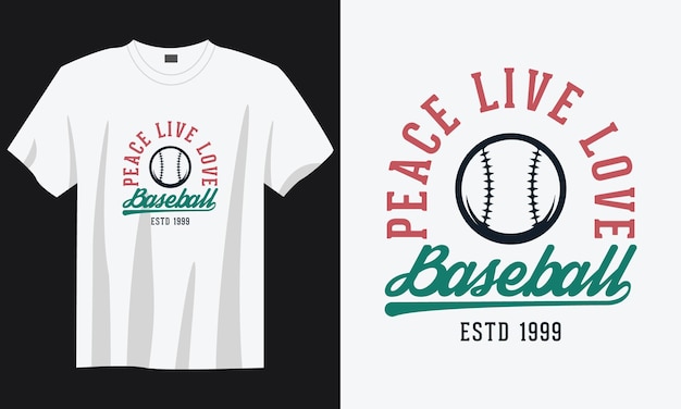 Plik wektorowy pokój na żywo miłość vintage typografia retro baseball cytat ilustracja projekt koszulki