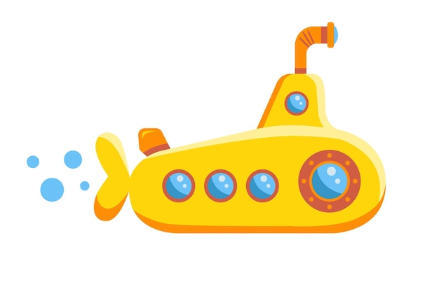 Pokojowa żółta łódź podwodna w morzu