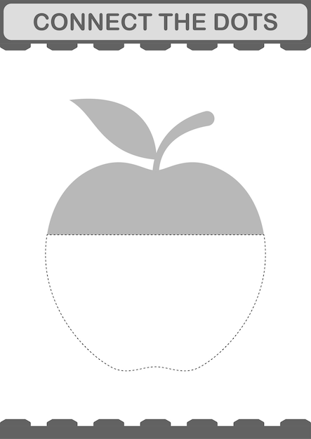 Połącz Kropki Arkusz Apple Worksheet Dla Dzieci