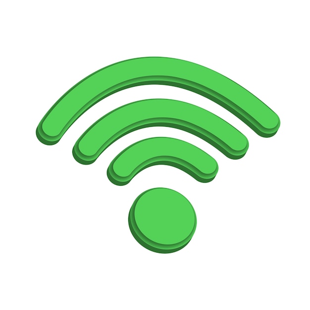 Połączenie ikony Wi-Fi 3D realistyczne