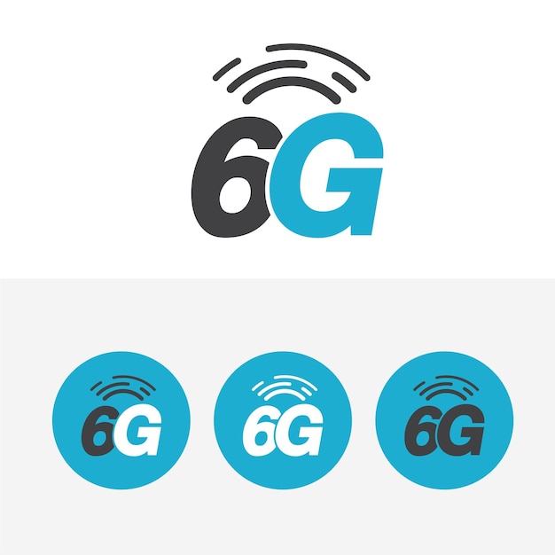 Połączenie Sieciowe Z Logo 6g Płaska Konstrukcja Symbolu 6g I Ikona Technologii Sieciowej 6g Ikona Nowej Generacji