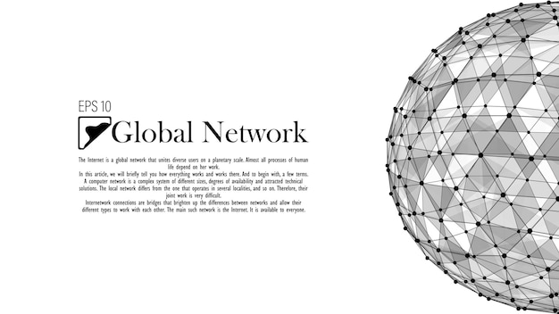 Połączenie z globalną siecią Abstrakcyjne białe tło wektorowe z kropek i linii Pojęcie nauki o technologiach cyfrowych big data i rozwój technologii informacyjnych