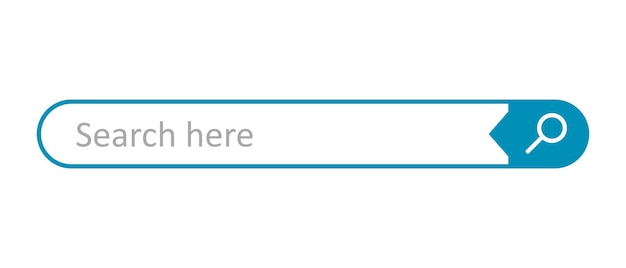 Plik wektorowy pole paska wyszukiwania element interfejsu wektorowego z przyciskiem wyszukiwania ilustracja wektorowa płaska na białym tle