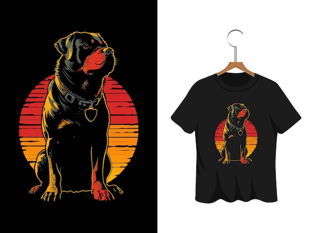 Plik wektorowy police dog silhouette illustration t shirt design artwork