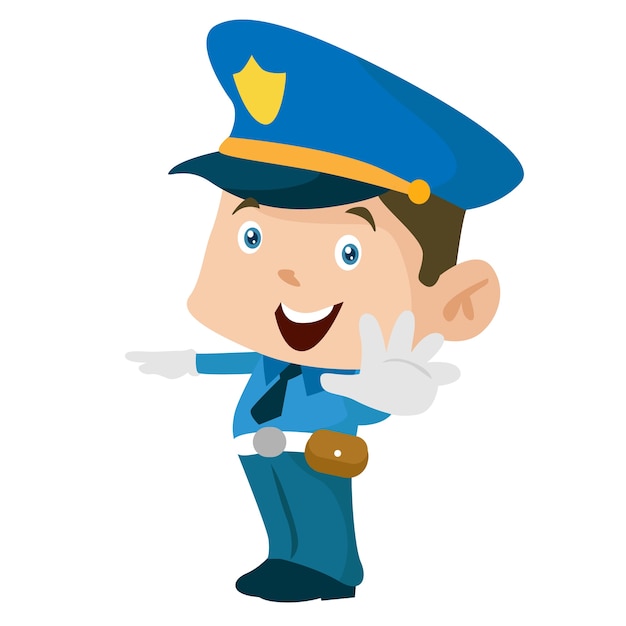 Police Security Cartoon Worker Character Ilustracja