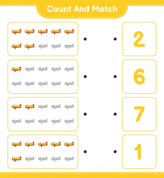 Policz I Dopasuj, Policz Liczbę Samolotów I Dopasuj Odpowiednie Liczby.