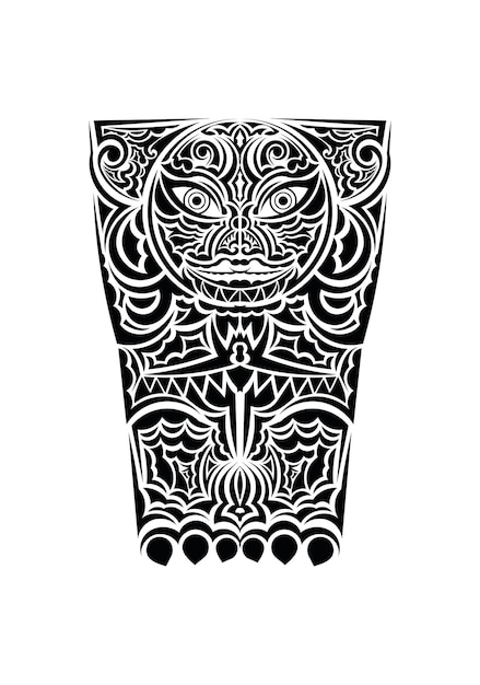 Polinezyjski Tatuaż Na Nadgarstku Przedramię Z Plemiennym Wzorem. Etniczne Ozdoby Szablon Wektor.