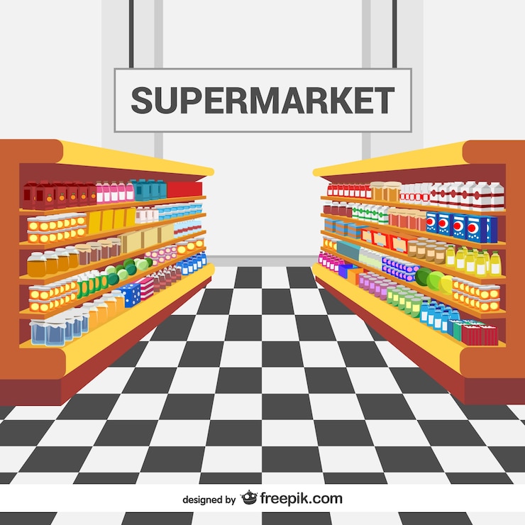 Wektor półki supermarketów wektor